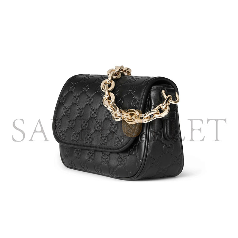 GUCCI GG EMBLEM SMALL SHOULDER BAG 847448 (20.5*13*7cm)